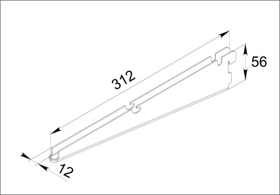 Кронштейн для полок НСХ 31.1x5,6x1,2 см нагрузка до 20 кг цвет чёрный