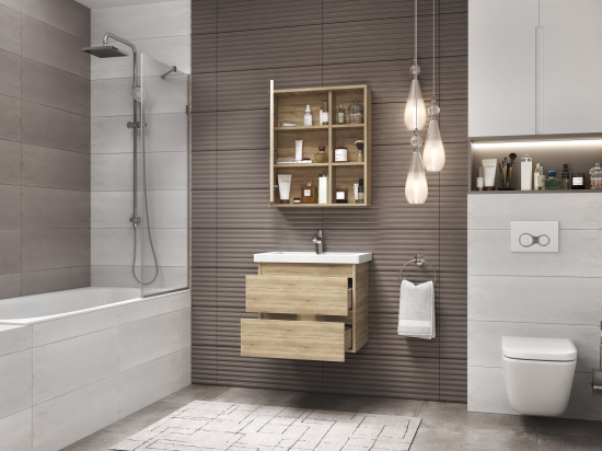 Зеркальный шкаф Vigo Matteo 15.6x60x70 см цвет дуб сонома