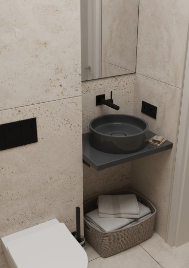 Столешница в ванную Scandi SC-120S 47x120x4 см литьевой мрамор цвет графит