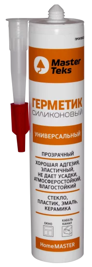 Герметик силиконовый MasterTeks универсальный уксусный прозрачный 260 мл