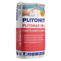 Клей для плитки/ керамогранита/ камня/ клинкера Plitonit Plitomax (В+) серый класс C2 T 25 кг
