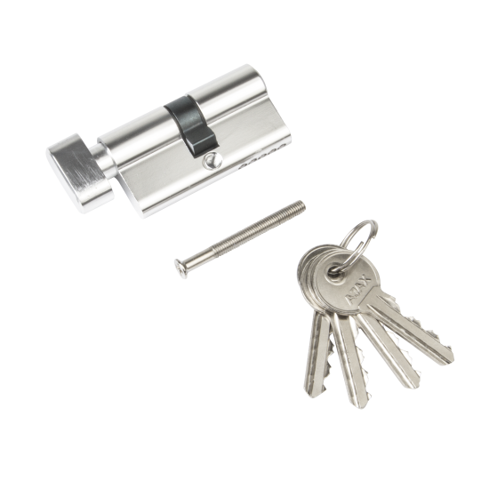 Цилиндр AX102/60 30x30 мм ключ/вертушка цвет хром