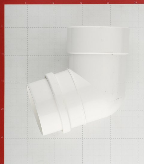 Колено трубы Docke Lux пластиковое d100 мм 72° пломбир RAL 9003