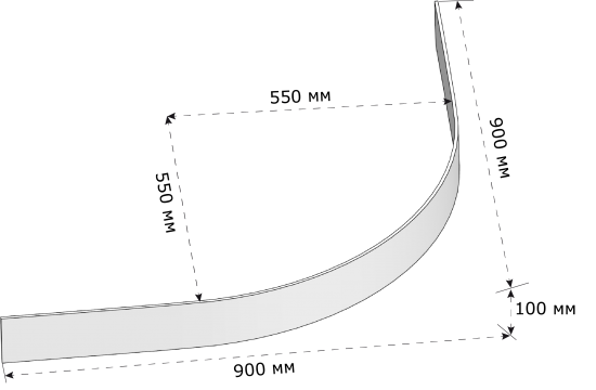 Экран для душевого поддона Sensea Slim акрил 1/4 круга 90x90 см