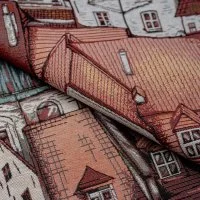 Ткань 1 м/п Крыши гобелен 150 см цвет мультиколор