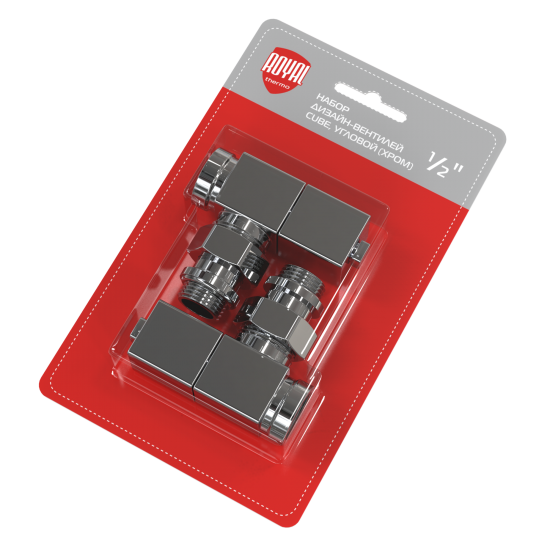 Комплект регулирующих вентилей для радиатора угловой Royal Thermo Cube 1/2