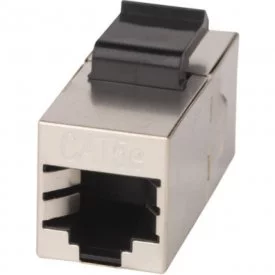 Проходной экранированный адаптер WRline WR-сA-KJ-8p8с-с5e-sH формата Keystone, RJ45-RJ45 (8p8с), категория 5е