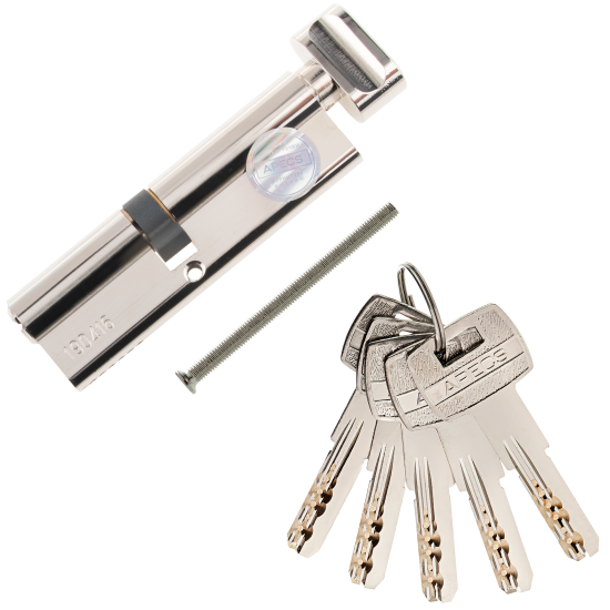 Цилиндровые механизмы Apecs Pro LM-100(45/55C)-C-NI 100 мм, ключ/вертушка, цвет никель