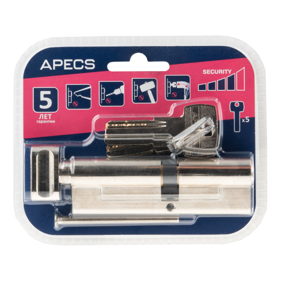 Цилиндровые механизмы Apecs Pro LM-100(45/55C)-C-NI 100 мм, ключ/вертушка, цвет никель