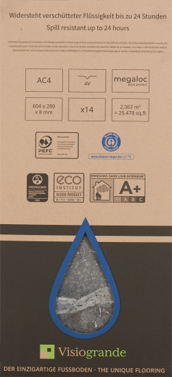 Ламинат «Гранит черный» водостойкость 48 часов 32 класс 4 фаски толщина 8 мм 2.368 м²