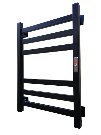 Полотенцесушитель электрический Арго Соренто гранд 400x600 мм 125 Вт с терморегулятором лесенка цвет черный