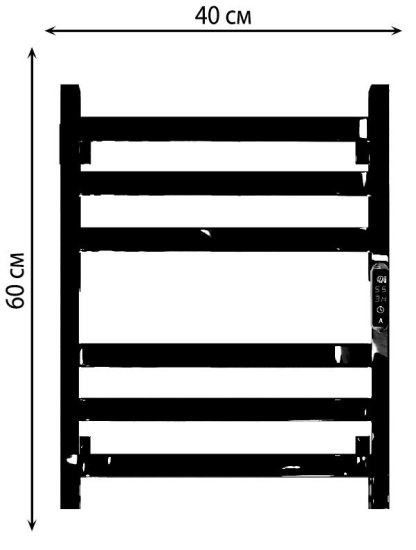 Полотенцесушитель электрический Арго Соренто гранд 400x600 мм 125 Вт с терморегулятором лесенка цвет черный
