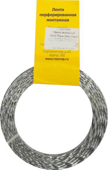 Перфорированная лента волна LV 12x0.75 5 м оцинкованная сталь цвет серый