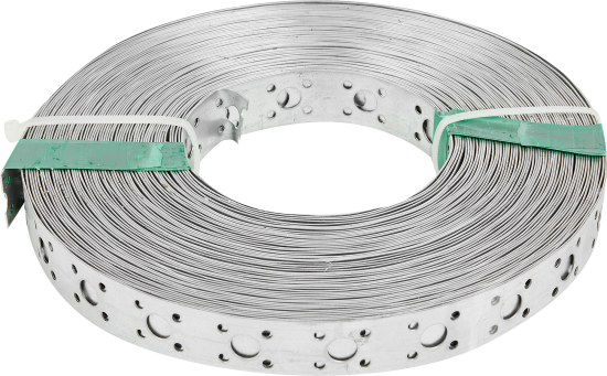Перфорированная лента прямая LP 20x0.8 25 м оцинкованная сталь цвет серый