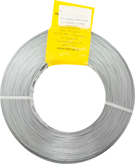 Перфорированная лента прямая LP 25x0.5 25 м оцинкованная сталь цвет серый