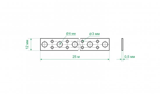 Перфорированная лента прямая LP 12x0.5 25 м оцинкованная сталь цвет серый
