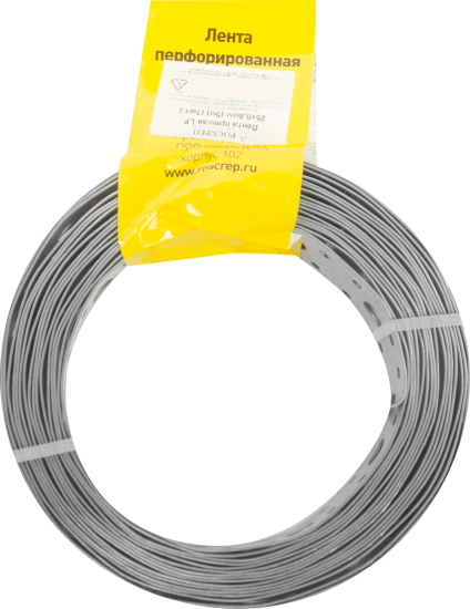 Перфорированная лента прямая LP 25x0.8 5 м оцинкованная сталь цвет серый