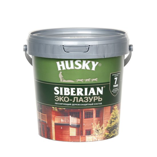 Эко-лазурь Husky Siberian полуматовая цвет бесцветный 0.9 л