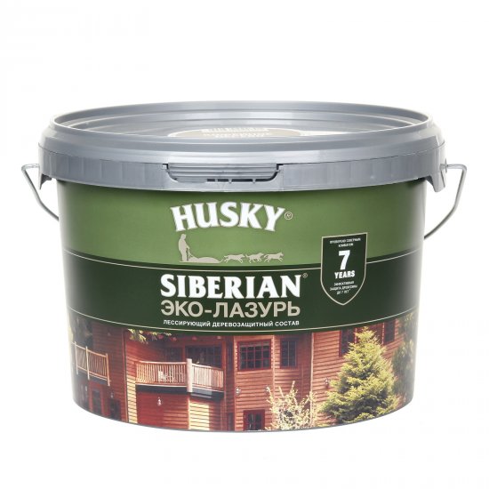 Эко-лазурь Husky Siberian полуматовая цвет белый 2.5 л