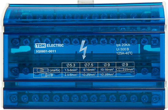 Шина N TDM Electric 4x15 групп на DIN-рейку