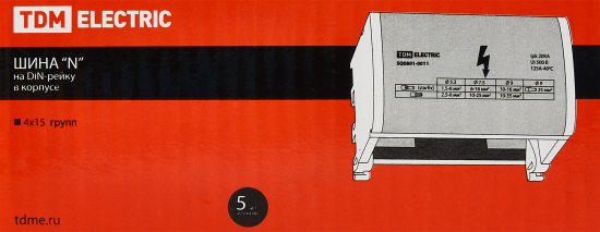 Шина N TDM Electric 4x15 групп на DIN-рейку
