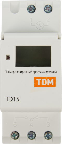Таймер электронный TDM Electric ТЭ15-1мин/7дн-16on/off-16А-DIN