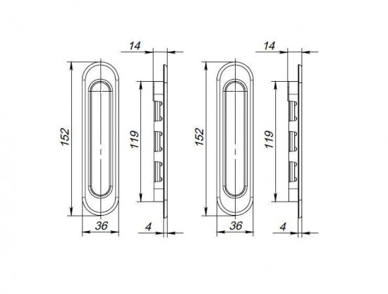 Ручка для раздвижной двери Punto Soft Line SL-010 черная