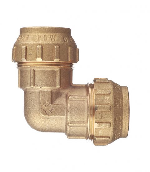 Угол ПНД Tiemme компрессионный 32х32 мм латунь