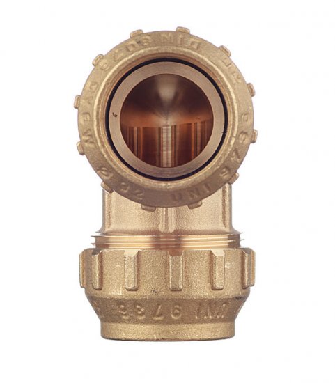 Угол ПНД Tiemme компрессионный 32х32 мм латунь