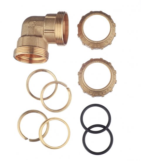 Угол ПНД Tiemme компрессионный 32х32 мм латунь