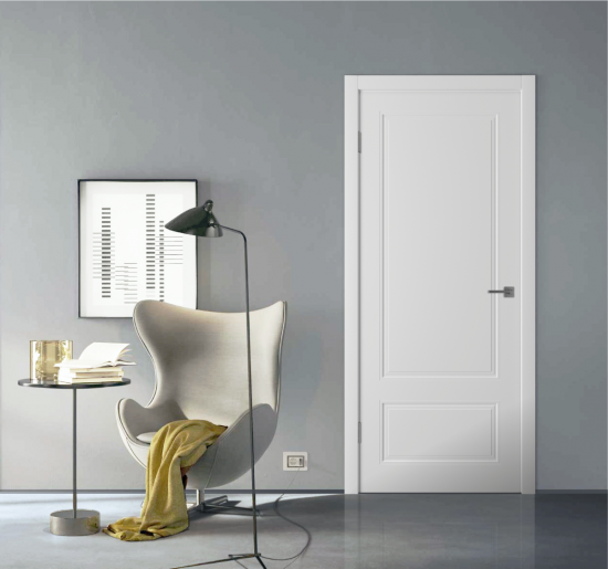 Дверь межкомнатная глухая Эрика 70x200 см эмаль белый с замком и петлями