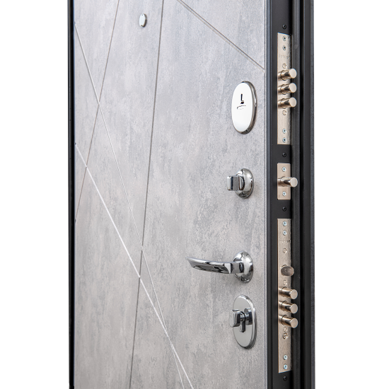 Дверь входная металлическая Порта Р-3 88x205 см правая цвет графит арт/грей арт