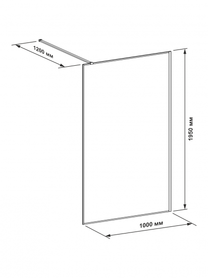 Душевая перегородка Март Walk In 100 см черный матовый