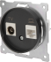 Розетка двойная антенна/компьютер TV/RJ45 кат.5e встраиваемая Onekeyelectro 1E20811303 цвет черный