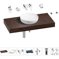 Комплект мебели для ванной комнаты с раковиной Wellsee Genuine Tree