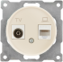 Розетка двойная антенна/компьютер TV/RJ45 кат.5e встраиваемая Onekeyelectro 1E20811301 цвет бежевый