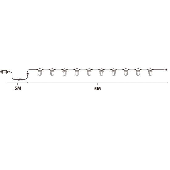 Гирлянда светодиодная уличная Inspire «Breezy» IP44 цвет черный