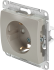 Розетка встраиваемая Systeme Electric Glossa с заземлением со шторками цвет платина