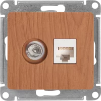 Розетка компьютерная встраиваемая Systeme Electric Glossa RJ45 цвет дуб