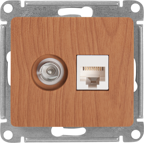 Розетка компьютерная встраиваемая Systeme Electric Glossa RJ45 цвет дуб