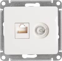 Розетка компьютерная встраиваемая Systeme Electric Glossa RJ45 цвет молочный