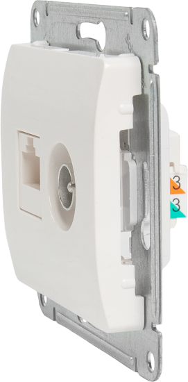 Розетка компьютерная встраиваемая Systeme Electric Glossa RJ45 цвет молочный