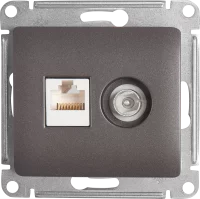 Розетка компьютерная встраиваемая Systeme Electric Glossa RJ45 цвет графитовый
