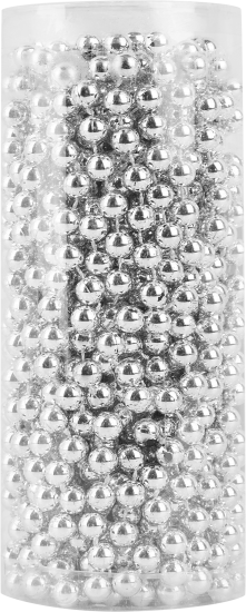 Бусы пластиковые D8мм 10м серебряный