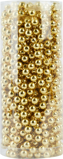 Бусы пластиковые D8мм 10м золотой