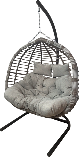 Кресло подвесное Siesta tubo перлато 133x126x205 см сталь/искусственный ротанг серый с опорой