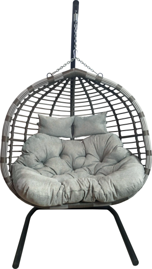 Кресло подвесное Siesta tubo перлато 133x126x205 см сталь/искусственный ротанг серый с опорой