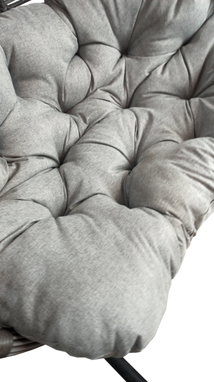 Кресло подвесное Siesta tubo перлато 133x126x205 см сталь/искусственный ротанг серый с опорой