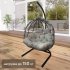 Кресло подвесное Siesta tubo перлато 133x126x205 см сталь/искусственный ротанг серый с опорой