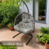 Кресло подвесное Siesta tubo перлато 133x126x205 см сталь/искусственный ротанг серый с опорой